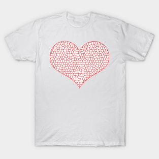 Heart - love - geometric pattern  - red and white. T-Shirt